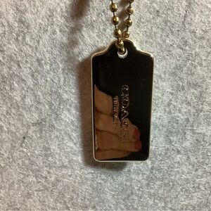 Coach Gold-Tone Logo Dog Tag Pendant for Phone Case Charm
